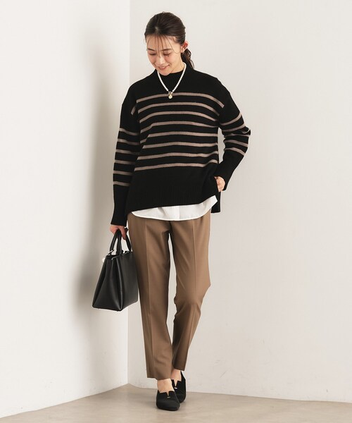INDIVI(インディヴィ)の「【コットン】シャツ切り替えカットソー(Tシャツ/カットソー・レディース・ブラック/オフホワイト/グリーン/ホワイト系7・19/15 /13/05/38/34)」の14枚目の写真
