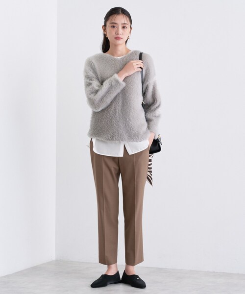 INDIVI(インディヴィ)の「【コットン】シャツ切り替えカットソー(Tシャツ/カットソー・レディース・ブラック/オフホワイト/グリーン/ホワイト系7・19/15 /13/05/38/34)」の17枚目の写真