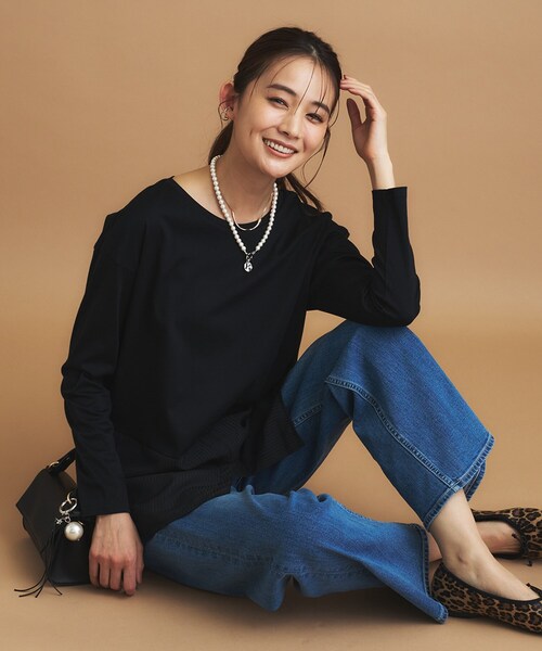 INDIVI(インディヴィ)の「【コットン】シャツ切り替えカットソー(Tシャツ/カットソー・レディース・ブラック/オフホワイト/グリーン/ホワイト系7・19/15 /13/05/38/34)」の20枚目の写真