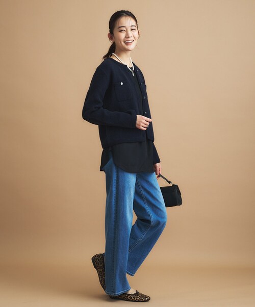 INDIVI(インディヴィ)の「【コットン】シャツ切り替えカットソー(Tシャツ/カットソー・レディース・ブラック/オフホワイト/グリーン/ホワイト系7・19/15 /13/05/38/34)」の21枚目の写真