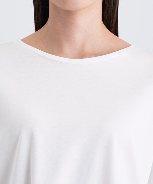 INDIVI(インディヴィ)の「【コットン】シャツ切り替えカットソー(Tシャツ/カットソー・レディース・ブラック/オフホワイト/グリーン/ホワイト系7・19/15 /13/05/38/34)」の8枚目の写真