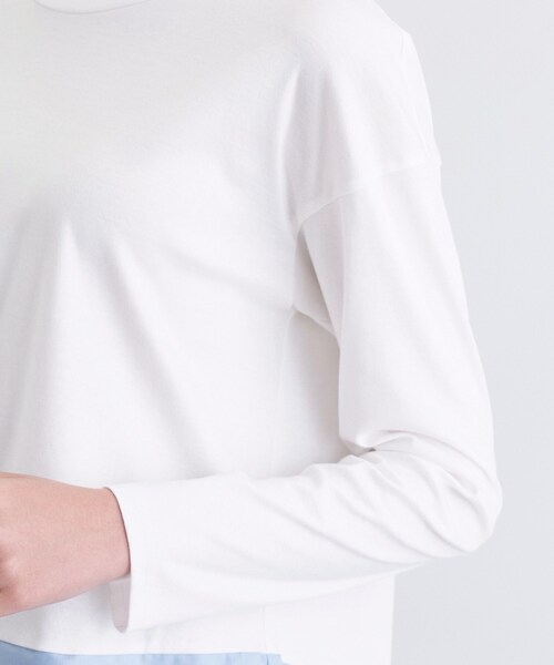 INDIVI(インディヴィ)の「【コットン】シャツ切り替えカットソー(Tシャツ/カットソー・レディース・ブラック/オフホワイト/グリーン/ホワイト系7・19/15 /13/05/38/34)」の9枚目の写真