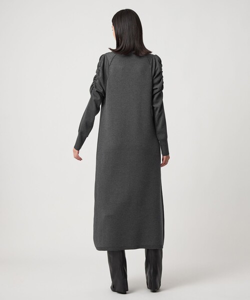 EMMEL REFINES（エメルリファインズ）の「＜EMMEL REFINES＞EM ギャザーパフスリーブ タートルニット ワンピース（ワンピース・レディース・オレンジ系その他/ダークグレー・FREE）」の12枚目の写真