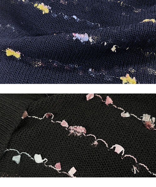 KOBE LETTUCE（コウベレタス）の「シアーサマーニットトップス（ニット/セーター・レディース・ブラック/ネイビー/グレー/ピンク・M）」の10枚目の写真