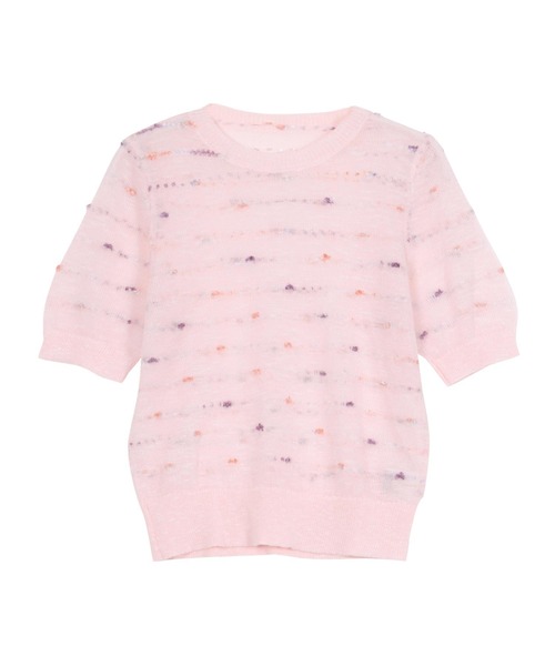 KOBE LETTUCE（コウベレタス）の「シアーサマーニットトップス（ニット/セーター・レディース・ブラック/ネイビー/グレー/ピンク・M）」の15枚目の写真