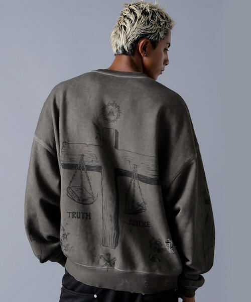 DANKE SCHON（ダンケシェーン）の「DankeSchon/ダンケシェーン/BURN CREWNECK（スウェット・メンズ・ベージュ・M/L）」の12枚目の写真