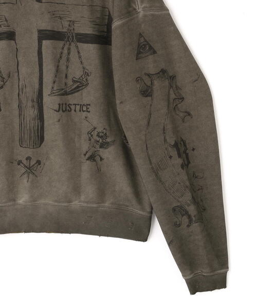 DANKE SCHON（ダンケシェーン）の「DankeSchon/ダンケシェーン/BURN CREWNECK（スウェット・メンズ・ベージュ・M/L）」の21枚目の写真