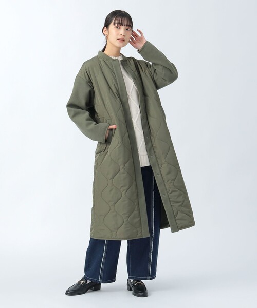 BEAMS HEART(ビームスハート)の「MA-1×キルトコート(その他アウター・レディース・オリーブ/ブラック・FREE)」の2枚目の写真