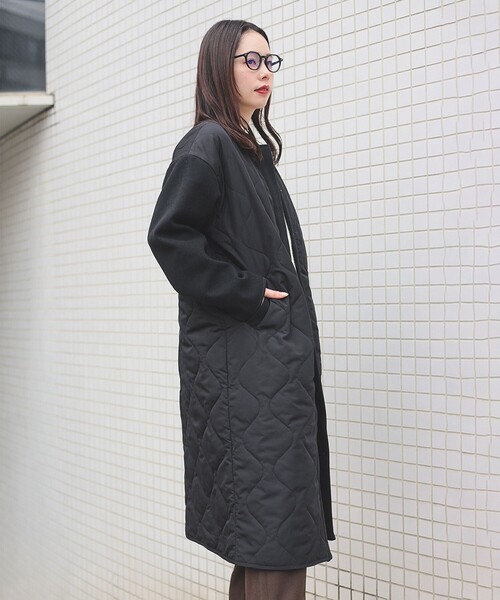 BEAMS HEART(ビームスハート)の「MA-1×キルトコート(その他アウター・レディース・オリーブ/ブラック・FREE)」の5枚目の写真