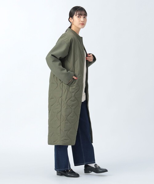 BEAMS HEART(ビームスハート)の「MA-1×キルトコート(その他アウター・レディース・オリーブ/ブラック・FREE)」の7枚目の写真