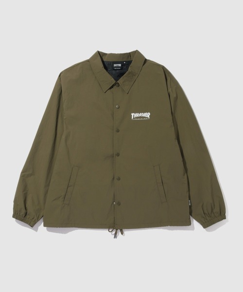 THRASHER（スラッシャー）の「THRASHER Coach Jacket  Lightweight Streetwear Outerwear【撥水加工 UVカット】（ナイロンジャケット・メンズ・ブラック/カーキ・M/XL/L）」の12枚目の写真
