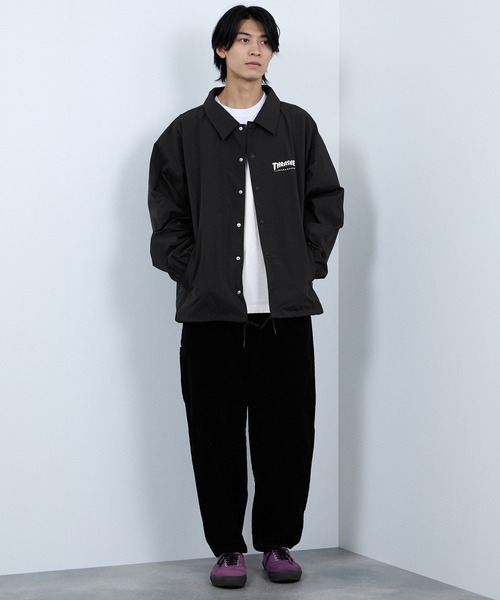 THRASHER（スラッシャー）の「THRASHER Coach Jacket  Lightweight Streetwear Outerwear【撥水加工 UVカット】（ナイロンジャケット・メンズ・ブラック/カーキ・M/XL/L）」の19枚目の写真