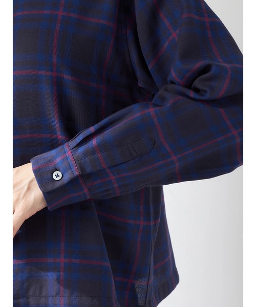 McGREGOR(マックレガー)の「TRチェックブラウス(シャツ/ブラウス・レディース・ネイビー/グリーン系その他・L/M)」の7枚目の写真