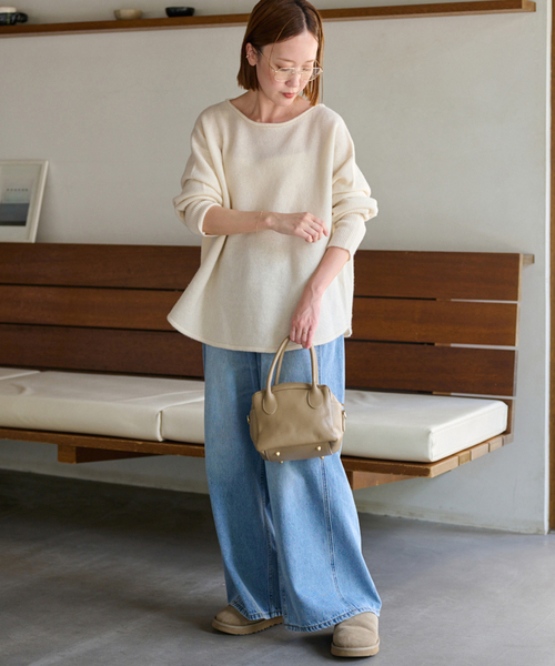 JOURNAL STANDARD relume（ジャーナルスタンダード　レリューム）の「ラムウールボートネックルーズプルオーバー（ニット/セーター・レディース・バーガンディー/ネイビー/アイボリー/グレー・FREE）」の13枚目の写真