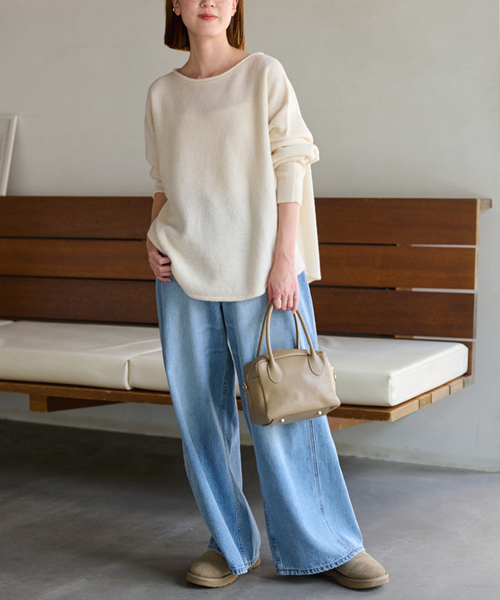 JOURNAL STANDARD relume（ジャーナルスタンダード　レリューム）の「ラムウールボートネックルーズプルオーバー（ニット/セーター・レディース・バーガンディー/ネイビー/アイボリー/グレー・FREE）」の12枚目の写真