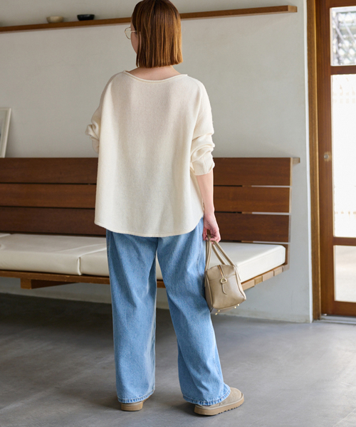 JOURNAL STANDARD relume（ジャーナルスタンダード　レリューム）の「ラムウールボートネックルーズプルオーバー（ニット/セーター・レディース・バーガンディー/ネイビー/アイボリー/グレー・FREE）」の21枚目の写真