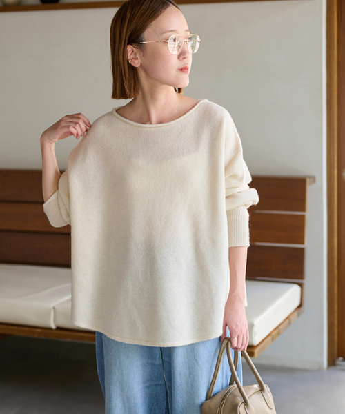 JOURNAL STANDARD relume（ジャーナルスタンダード　レリューム）の「ラムウールボートネックルーズプルオーバー（ニット/セーター・レディース・バーガンディー/ネイビー/アイボリー/グレー・FREE）」の20枚目の写真