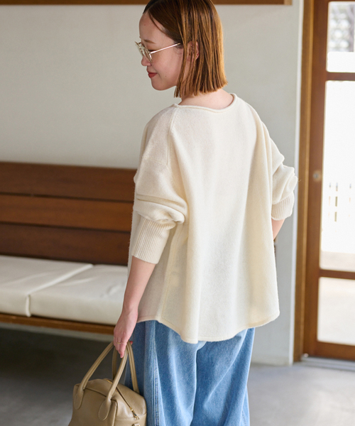 JOURNAL STANDARD relume（ジャーナルスタンダード　レリューム）の「ラムウールボートネックルーズプルオーバー（ニット/セーター・レディース・バーガンディー/ネイビー/アイボリー/グレー・FREE）」の18枚目の写真