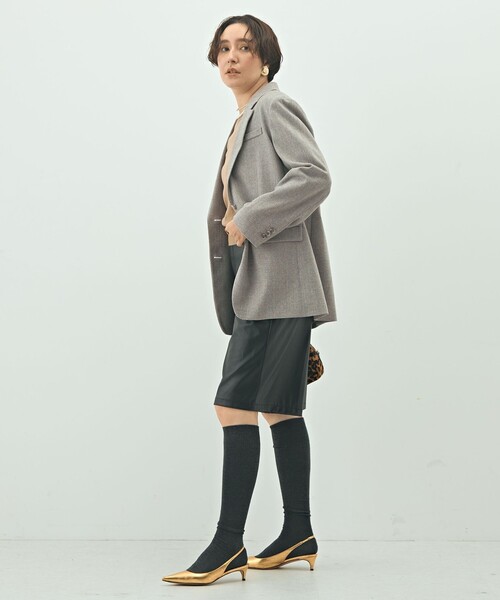 NOLLEY’S Sophi（ノーリーズソフィ）の「シルクネップツイードオーバージャケット（テーラードジャケット・レディース・グレイッシュベージュ/チャコールグレー・38/36）」の12枚目の写真