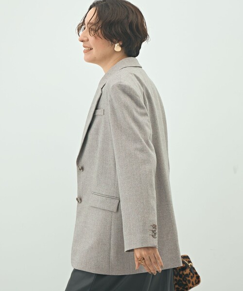 セール】シルクネップツイードオーバージャケット（テーラード