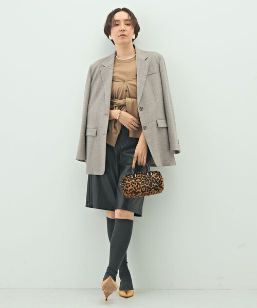 NOLLEY’S Sophi（ノーリーズソフィ）の「シルクネップツイードオーバージャケット（テーラードジャケット・レディース・グレイッシュベージュ/チャコールグレー・38/36）」の19枚目の写真