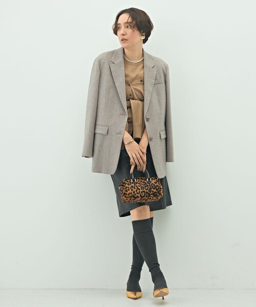 NOLLEY’S Sophi（ノーリーズソフィ）の「シルクネップツイードオーバージャケット（テーラードジャケット・レディース・グレイッシュベージュ/チャコールグレー・38/36）」の20枚目の写真