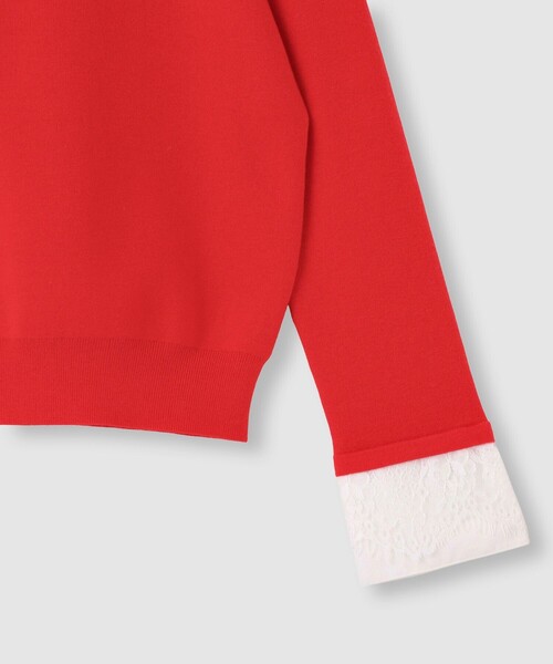 allureville（アルアバイル）の「レースカフスドッキングプルオーバー（ニット/セーター・レディース・グレー系その他/ブラック/レッド・2）」の12枚目の写真