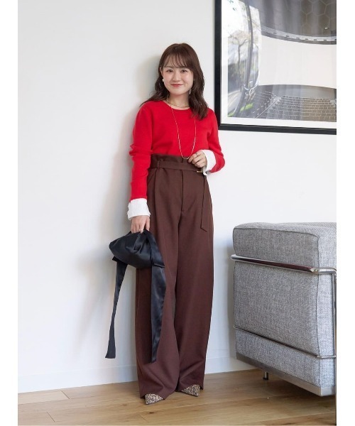 allureville（アルアバイル）の「レースカフスドッキングプルオーバー（ニット/セーター・レディース・グレー系その他/ブラック/レッド・2）」の9枚目の写真