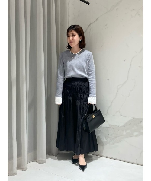 allureville（アルアバイル）の「レースカフスドッキングプルオーバー（ニット/セーター・レディース・グレー系その他/ブラック/レッド・2）」の14枚目の写真