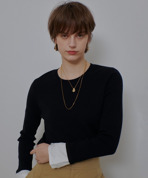 allureville（アルアバイル）の「レースカフスドッキングプルオーバー（ニット/セーター・レディース・グレー系その他/ブラック/レッド・2）」の22枚目の写真