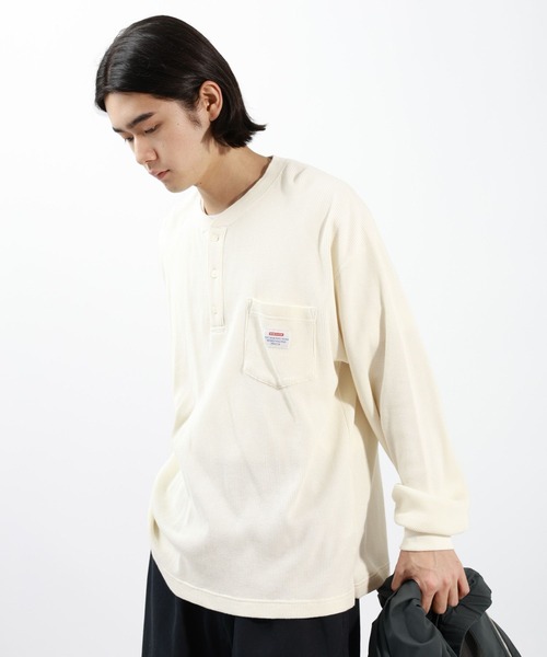 BAYFLOW（ベイフロー）の「ヘンリーネックワッフルTシャツ（Tシャツ/カットソー・メンズ・オフホワイト/ワイン/チャコールグレー・MEDIUM/LARGE）」の5枚目の写真