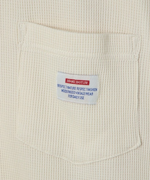 BAYFLOW（ベイフロー）の「ヘンリーネックワッフルTシャツ（Tシャツ/カットソー・メンズ・オフホワイト/ワイン/チャコールグレー・MEDIUM/LARGE）」の7枚目の写真