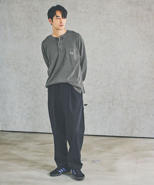 BAYFLOW（ベイフロー）の「ヘンリーネックワッフルTシャツ（Tシャツ/カットソー・メンズ・オフホワイト/ワイン/チャコールグレー・MEDIUM/LARGE）」の8枚目の写真