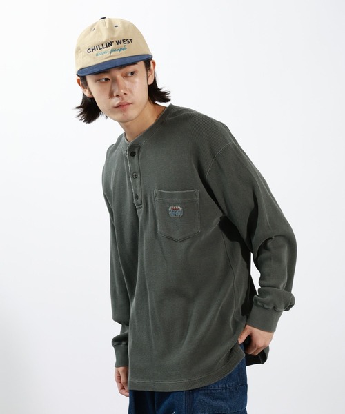 BAYFLOW（ベイフロー）の「ヘンリーネックワッフルTシャツ（Tシャツ/カットソー・メンズ・オフホワイト/ワイン/チャコールグレー・MEDIUM/LARGE）」の13枚目の写真