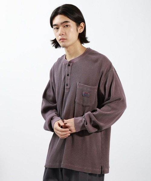 BAYFLOW（ベイフロー）の「ヘンリーネックワッフルTシャツ（Tシャツ/カットソー・メンズ・オフホワイト/ワイン/チャコールグレー・MEDIUM/LARGE）」の19枚目の写真