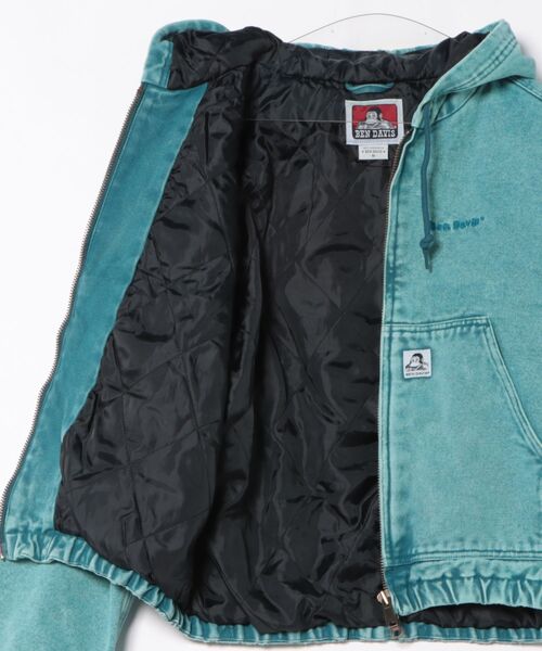 BEN DAVIS(ベンデイビス)の「BEN DAVIS/ベンデイビス WORKERS PARKA/オーバーサイズ ツイル ダック ヴィンテージ加工 ジップアップパーカー/ワークジャケット/中綿ジャケット/レディース メンズ(ブルゾン・メンズ・ターコイズブルー/ブラック/ブラウン/リアルツリーカモ・M/L/XL)」の6枚目の写真