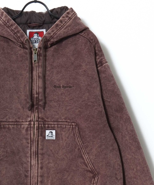 BEN DAVIS(ベンデイビス)の「BEN DAVIS/ベンデイビス WORKERS PARKA/オーバーサイズ ツイル ダック ヴィンテージ加工 ジップアップパーカー/ワークジャケット/中綿ジャケット/レディース メンズ(ブルゾン・メンズ・ターコイズブルー/ブラック/ブラウン/リアルツリーカモ・M/L/XL)」の2枚目の写真