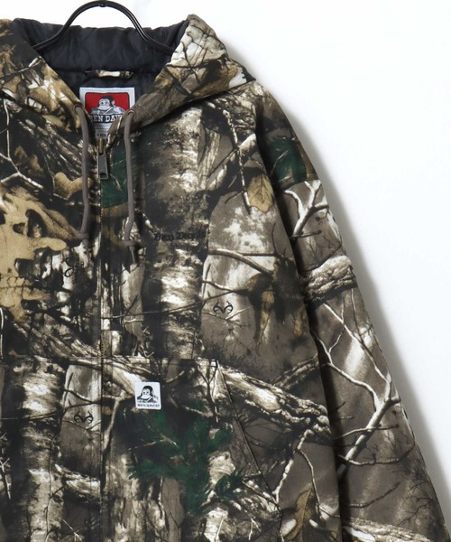 BEN DAVIS(ベンデイビス)の「BEN DAVIS/ベンデイビス WORKERS PARKA/オーバーサイズ ツイル ダック ヴィンテージ加工 ジップアップパーカー/ワークジャケット/中綿ジャケット/レディース メンズ(ブルゾン・メンズ・ターコイズブルー/ブラック/ブラウン/リアルツリーカモ・M/L/XL)」の4枚目の写真