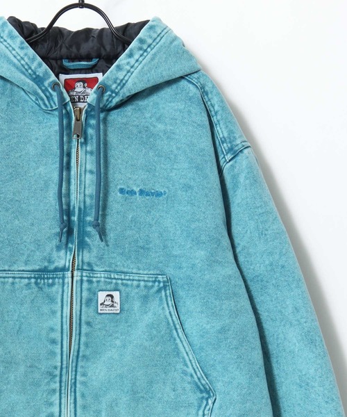 BEN DAVIS(ベンデイビス)の「BEN DAVIS/ベンデイビス WORKERS PARKA/オーバーサイズ ツイル ダック ヴィンテージ加工 ジップアップパーカー/ワークジャケット/中綿ジャケット/レディース メンズ(ブルゾン・メンズ・ターコイズブルー/ブラック/ブラウン/リアルツリーカモ・M/L/XL)」の3枚目の写真