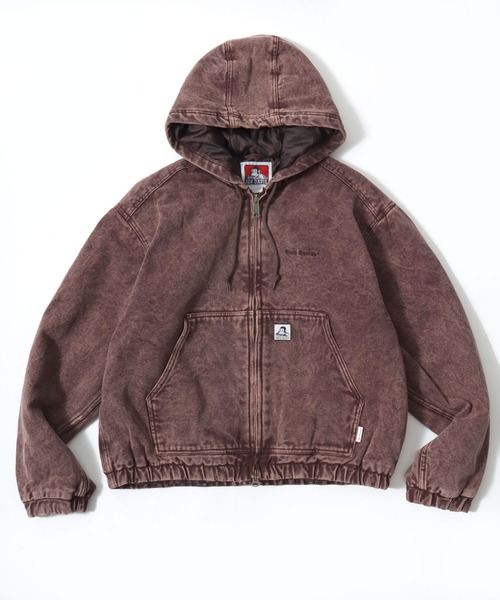 BEN DAVIS(ベンデイビス)の「BEN DAVIS/ベンデイビス WORKERS PARKA/オーバーサイズ ツイル ダック ヴィンテージ加工 ジップアップパーカー/ワークジャケット/中綿ジャケット/レディース メンズ(ブルゾン・メンズ・ターコイズブルー/ブラック/ブラウン/リアルツリーカモ・M/L/XL)」の12枚目の写真