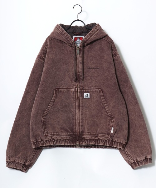 BEN DAVIS(ベンデイビス)の「BEN DAVIS/ベンデイビス WORKERS PARKA/オーバーサイズ ツイル ダック ヴィンテージ加工 ジップアップパーカー/ワークジャケット/中綿ジャケット/レディース メンズ(ブルゾン・メンズ・ターコイズブルー/ブラック/ブラウン/リアルツリーカモ・M/L/XL)」の8枚目の写真