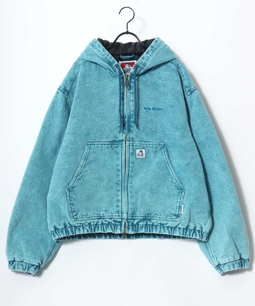 BEN DAVIS(ベンデイビス)の「BEN DAVIS/ベンデイビス WORKERS PARKA/オーバーサイズ ツイル ダック ヴィンテージ加工 ジップアップパーカー/ワークジャケット/中綿ジャケット/レディース メンズ(ブルゾン・メンズ・ターコイズブルー/ブラック/ブラウン/リアルツリーカモ・M/L/XL)」の9枚目の写真