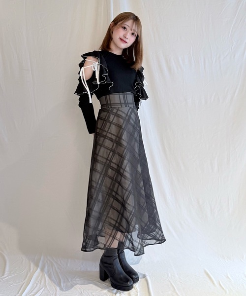 バイカラーリボンドッキングワンピース（ワンピース）｜NOMAE