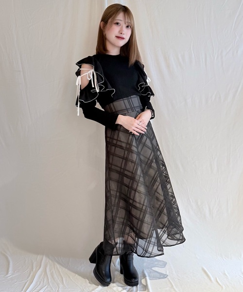 バイカラーリボンドッキングワンピース（ワンピース）｜NOMAE