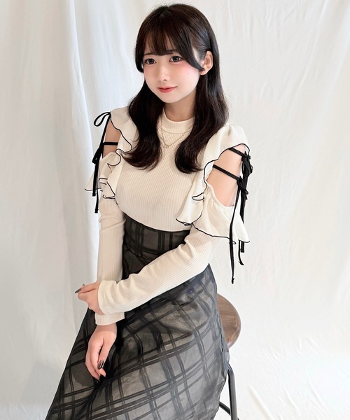 NOMAE（ノーマエ）の「バイカラーリボンドッキングワンピース