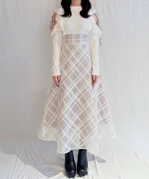 バイカラーリボンドッキングワンピース（ワンピース）｜NOMAE