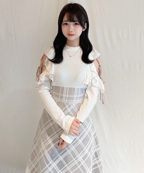 バイカラーリボンドッキングワンピース（ワンピース）｜NOMAE