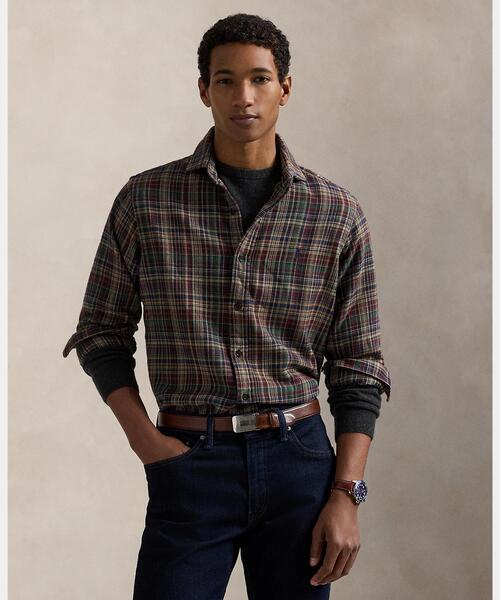 クラシック フィット チェック ブラッシュド フランネル シャツ