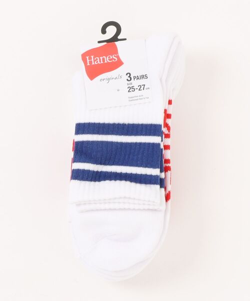 HANES(ヘインズ)の「【HANES/ヘインズ】ロークルーソックス 3足組(ソックス/靴下・メンズ・ブラック/ホワイト・MEDIUM)」の2枚目の写真