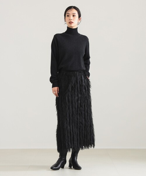 Demi-Luxe BEAMS（デミルクス ビームス）の「【1/1値下げ】フェザー ジャガード ドレス スカート .M（スカート・レディース・ブラック・38/36）」の4枚目の写真